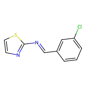 N-[(3-氯苯基)亚甲基]-2-噻唑胺 structure