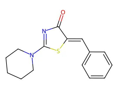 4(5H)-Thiazolone, 5-(phenylmethylene)-2-(1-piperidinyl)- structure