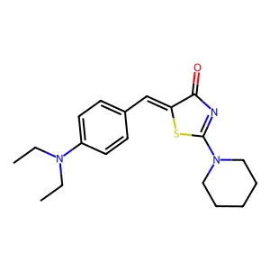 (5E)-5-[[4-(diethylamino)phenyl]methylidene]-2-piperidin-1-yl-1,3-thiazol-4-one structure