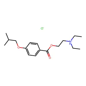 Benzoic acid, p-isobutoxy-, 2-diethylaminoethyl ester, hydrochloride structure