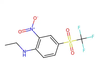 N-ethyl-2-nitro-4-trifluoromethanesulfonylaniline structure