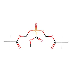 Bis(tert-butyloxymethoxy)oxophosphinocarboxylic acid, methyl ester structure