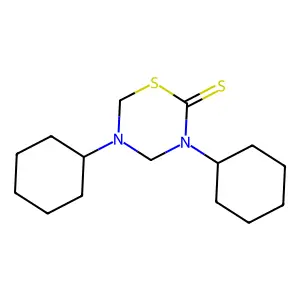 3,5-Dicyclohexyl-3,4,5,6-tetrahydro-2H-1,3,5-thiadiazine-2-thione structure
