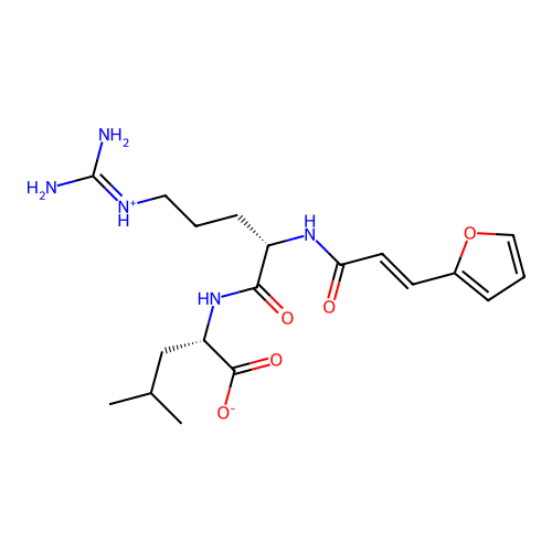 (2S)-2-[[(2S)-5-(diaminomethylideneazaniumyl)-2-[[(E)-3-(furan-2-yl)prop-2-enoyl]amino]pentanoyl]amino]-4-methylpentanoate structure