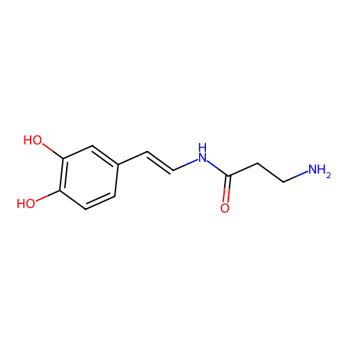 Propanamide, 3-amino-N-(2-(3,4-dihydroxyphenyl)ethenyl)-, (E)- structure