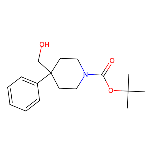 Tert-butyl 4-(hydroxymethyl)-4-phenylpiperidine-1-carboxylate structure