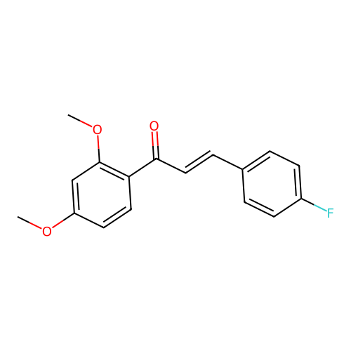(2E)-1-(2,4-dimethoxyphenyl)-3-(4-fluorophenyl)prop-2-en-1-one structure