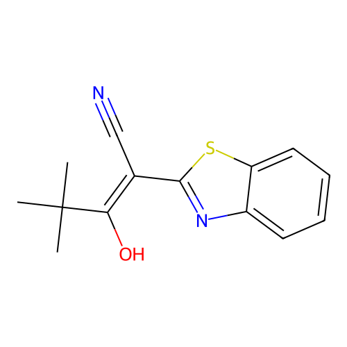 2-(1,3-Benzothiazol-2-yl)-3-hydroxy-4,4-dimethyl-pent-2-enenitrile structure