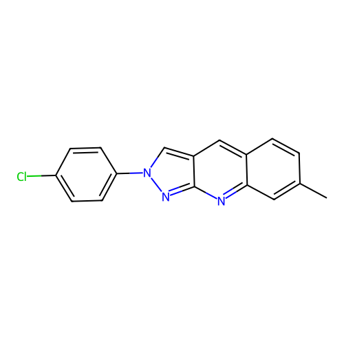 2-(4-chlorophenyl)-7-methyl-2H-pyrazolo[3,4-b]quinoline structure