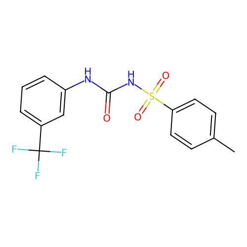 4-methyl-N-{[3-(trifluoromethyl)phenyl]carbamoyl}benzenesulfonamide structure