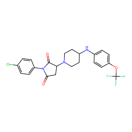 1-(4-chlorophenyl)-3-[4-[4-(trifluoromethoxy)anilino]piperidin-1-yl]pyrrolidine-2,5-dione structure