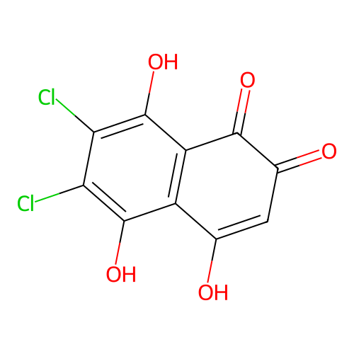 2,3-Dichloro-5,6,8-trihydroxynaphthalene-1,4-dione structure