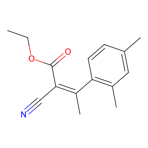 Ethyl 2-cyano-3-(2,4-dimethylphenyl)but-2-enoate structure