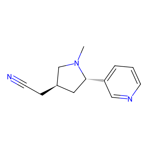 2-[(3S,5S)-1-methyl-5-pyridin-3-ylpyrrolidin-3-yl]acetonitrile structure
