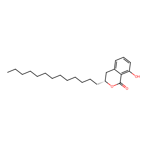 (3R)-8-hydroxy-3-tridecyl-3,4-dihydro-1H-2-benzopyran-1-one structure