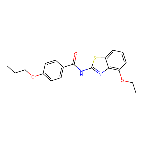 N-(4-ethoxy-1,3-benzothiazol-2-yl)-4-propoxybenzamide structure