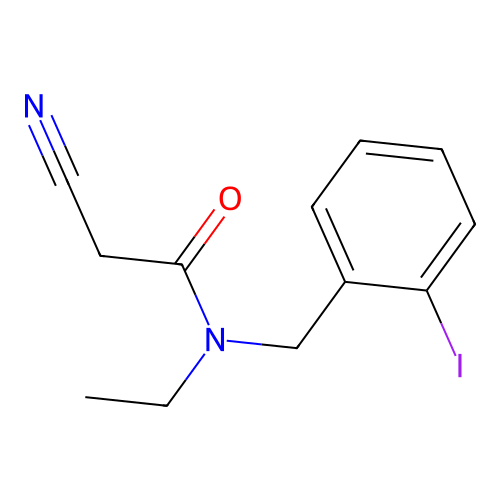 2-cyano-N-ethyl-N-[(2-iodophenyl)methyl]acetamide structure