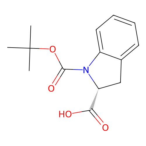 (2R)-1-[(tert-butoxy)carbonyl]-2,3-dihydro-1H-indole-2-carboxylic acid structure
