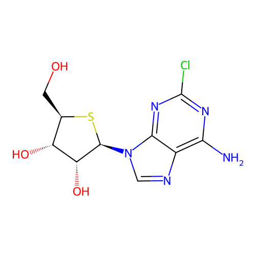 (2R,3R,4S,5R)-2-(6-amino-2-chloropurin-9-yl)-5-(hydroxymethyl)thiolane-3,4-diol structure