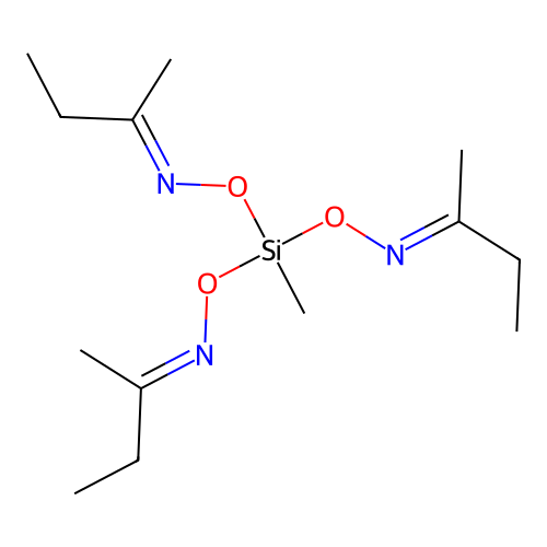 Methyltris(methylethylketoxime)silane structure