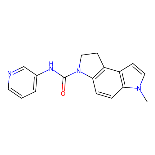 6-Methyl-N-(pyridin-3-yl)-1,6-dihydropyrrolo[3,2-e]indole-3(2H)-carboxamide structure
