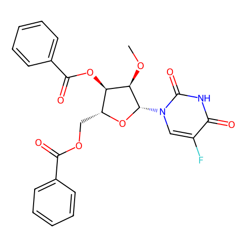 3',5'-Di-O-benzoyl-5-fluoro-2'-O-methyluridine structure