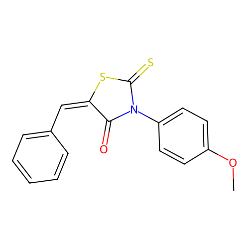 5-Benzylidene-3-(4-methoxy-phenyl)-2-thioxo-thiazolidin-4-one structure