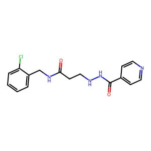 Isonicotinic acid, 2-(2-((o-chlorobenzyl)carbamoyl)ethyl)hydrazide structure