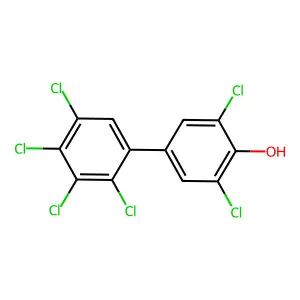 (1,1'-Biphenyl)-4-ol, 2',3,3',4',5,5'-hexachloro- structure