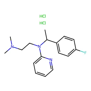 2-((2-(Dimethylamino)ethyl)(p-fluoro-alpha-methylbenzyl)amino)pyridine dihydrochloride structure