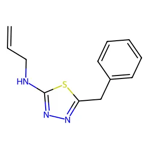 5-benzyl-N-prop-2-enyl-1,3,4-thiadiazol-2-amine structure