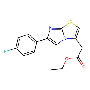 Ethyl 2-[6-(4-fluorophenyl)imidazo[2,1-b][1,3]thiazol-3-yl]acetate structure