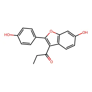 1-[6-Hydroxy-2-(4-hydroxyphenyl)-1-benzofuran-3-yl]propan-1-one structure