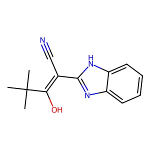 2-(3-Hydrobenzimidazol-2-ylidene)-4,4-dimethyl-3-oxopentanenitrile structure