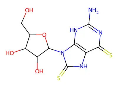Guanosine,7,8-dihydro-6-thio-8-thioxo- (9CI) structure
