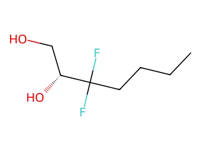 3,3-Difluoroheptane-1,2-diol structure