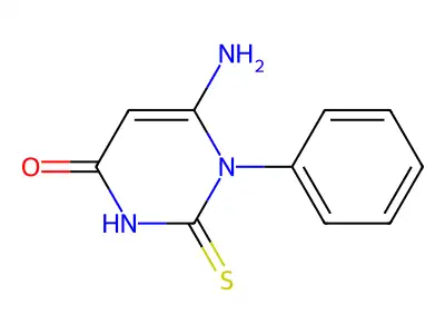 6-amino-1-phenyl-2-thioxo-2,3-dihydropyrimidin-4(1H)-one structure