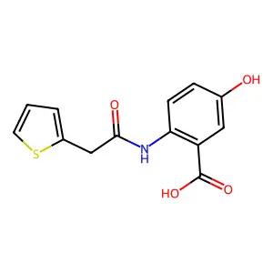 5-Hydroxy-2-[(thiophen-2-ylacetyl)amino]benzoic acid structure