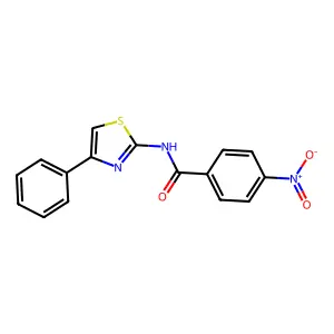 4-nitro-N-(4-phenyl-1,3-thiazol-2-yl)benzamide structure