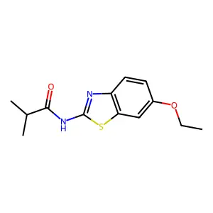 N-(6-ethoxy-1,3-benzothiazol-2-yl)-2-methylpropanamide structure