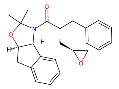 2-benzyl-1-(2,2-dimethyl-4,8b-dihydro-3aH-indeno[1,2-d][1,3]oxazol-1-yl)-3-(oxiran-2-yl)propan-1-one structure
