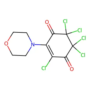 2,5,5,6,6-Pentachloro-3-morpholin-4-ylcyclohex-2-ene-1,4-dione structure