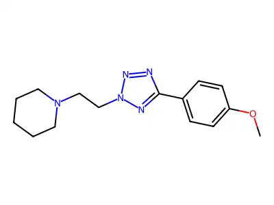 Piperidine, 1-[2-[5-(4-methoxyphenyl)-2H-tetrazol-2-yl]ethyl]- structure