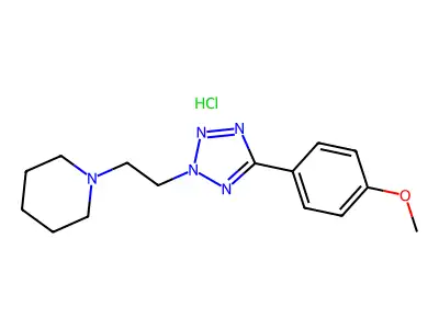 Piperidine, 1-(2-(5-(4-methoxyphenyl)-2H-tetrazol-2-yl)ethyl)-, monohydrochloride structure