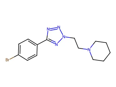 Piperidine, 1-(2-(5-(4-bromophenyl)-2H-tetrazol-2-yl)ethyl)- structure