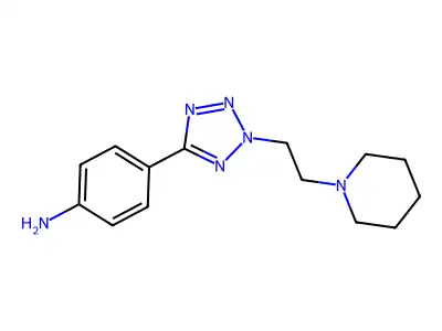 Benzenamine, 4-(2-(2-(1-piperidinyl)ethyl)-2H-tetrazol-5-yl)- structure