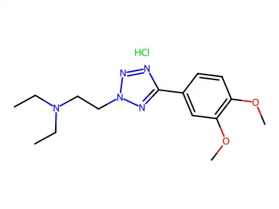 2H-Tetrazole-2-ethanamine, N,N-diethyl-5-(3,4-dimethoxyphenyl)-, monohydrochloride structure