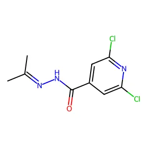 Isonicotinic acid, 2,6-dichloro-, isopropylidenehydrazide structure