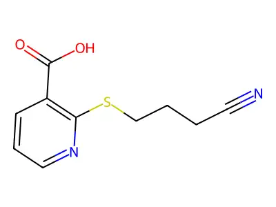 2-[(3-Cyanopropyl)sulfanyl]pyridine-3-carboxylic acid structure