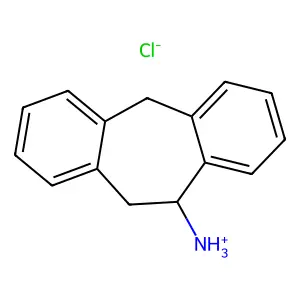 5H-Dibenzo(a,d)cyclohepten-10-amine, 10,11-dihydro-, hydrochloride (1:1) structure